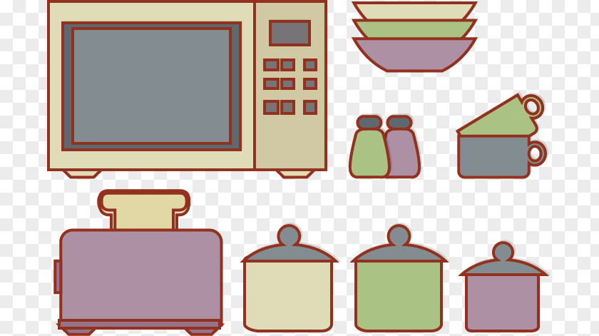 Vector Kitchen Microwave Oven Bowl Home Appliance PNG