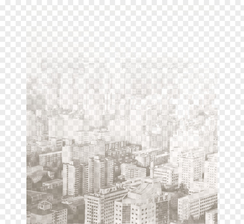 City Black And White Pattern PNG