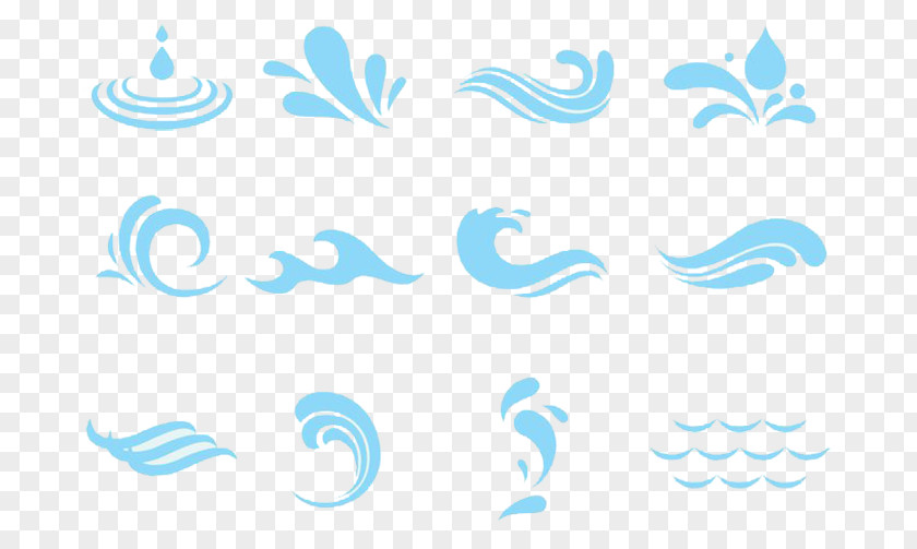 Blue Water Drop Splash Wind Wave Icon PNG
