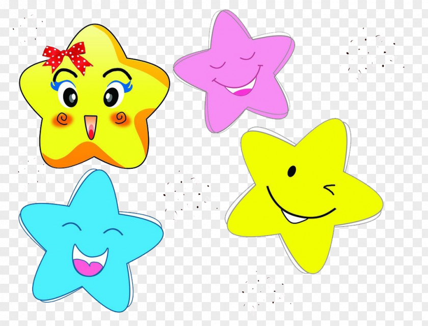 Cute Cartoon Five-pointed Star Poster Clip Art PNG