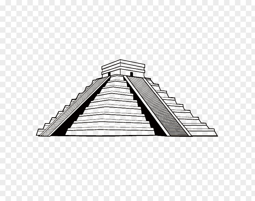 Pyramid Black Lines Chichen Itza Maya Civilization Mesoamerican Pyramids Temple PNG