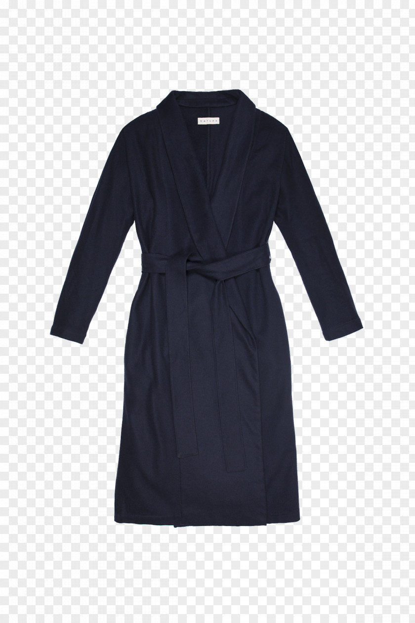 Blue Coat Robe Sleeve Dress Black M PNG