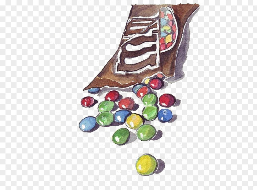 Chocolate Beans Drawing Watercolor Painting Candy M&Ms PNG