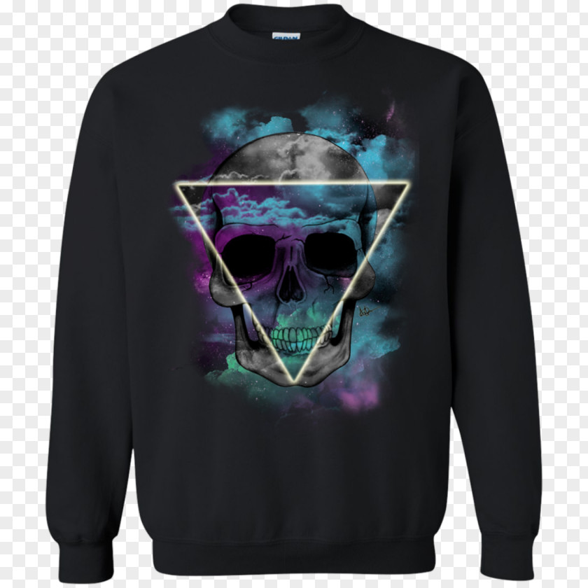 Hipster Skull T-shirt Hoodie Sleeve Top PNG