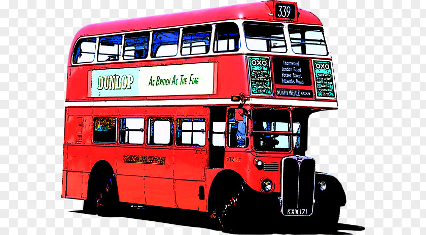London Bus Double-decker T-shirt Canvas Print Tour Service PNG