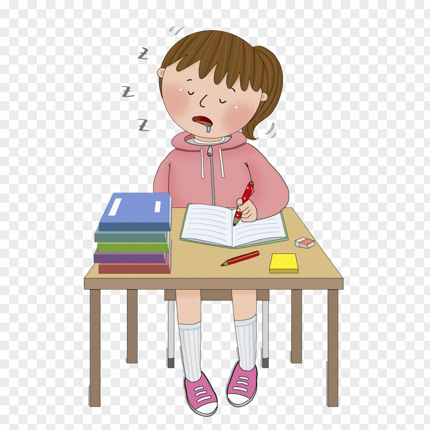 Girl Illustration PNG Illustration, Sleepy girl clipart PNG