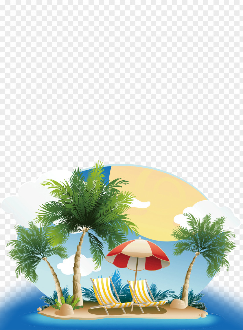 Seaside Vacation Beach Clip Art PNG