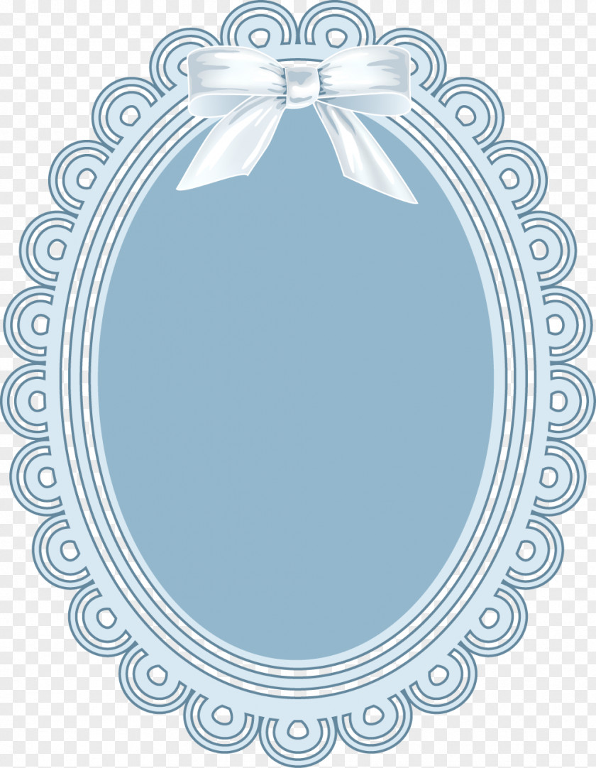 Blue Lace Bow Mirror Download Computer File PNG