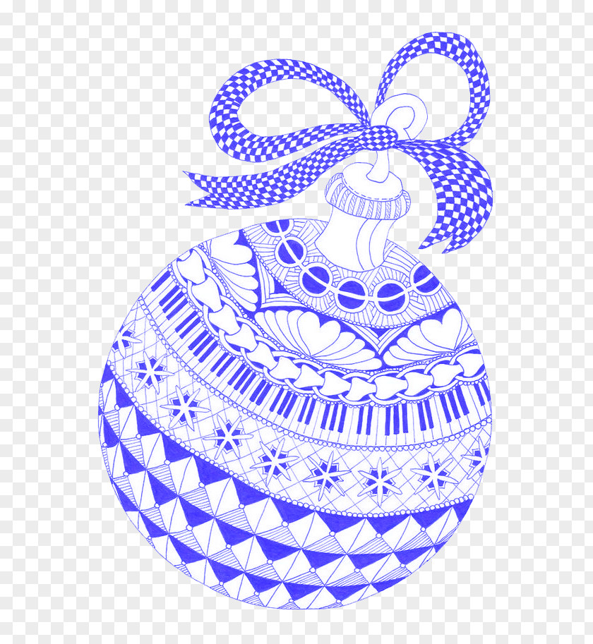 Creative Ball Zentangle Christmas Ornament Card Pattern PNG