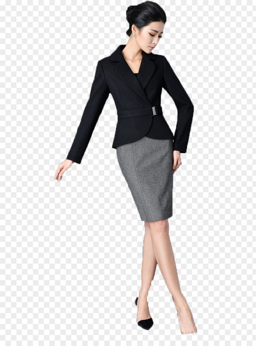 Female Suits Suit Woman White-collar Worker Skirt Little Black Dress PNG