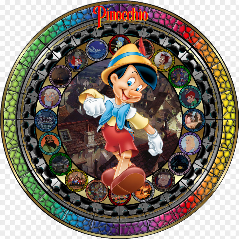 Pinocchio Stained Glass Window Belle The Walt Disney Company PNG