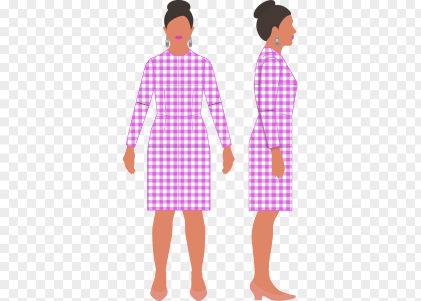 Sewing Pattern Dress Sleepsack T-shirt Sleeve Full Plaid PNG