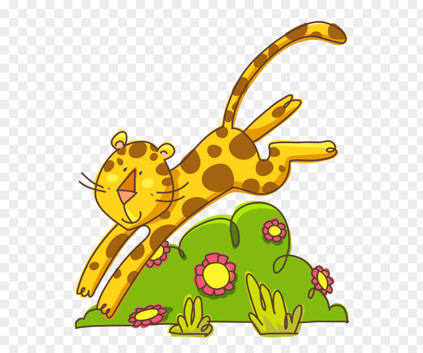 Kids Jumping In Puddle Giraffe Leopard Sticker Wall Decal Clip Art PNG