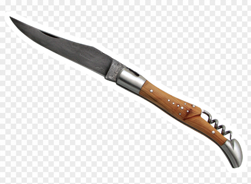 Un Couteau De Survie Laguiole Knife Blade La Forge Damascus Steel PNG
