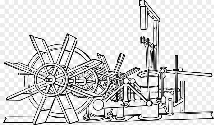 Chongqing Steamboat Steam Engine Machine Drawing PNG