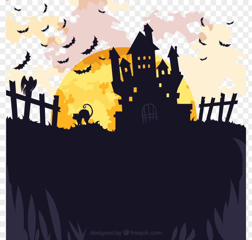 Horror Halloween Decorative Background Vector PNG