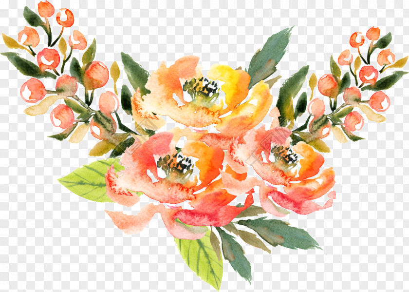 Boquet Cartoon Watercolor Painting Watercolor: Flowers Watercolour PNG