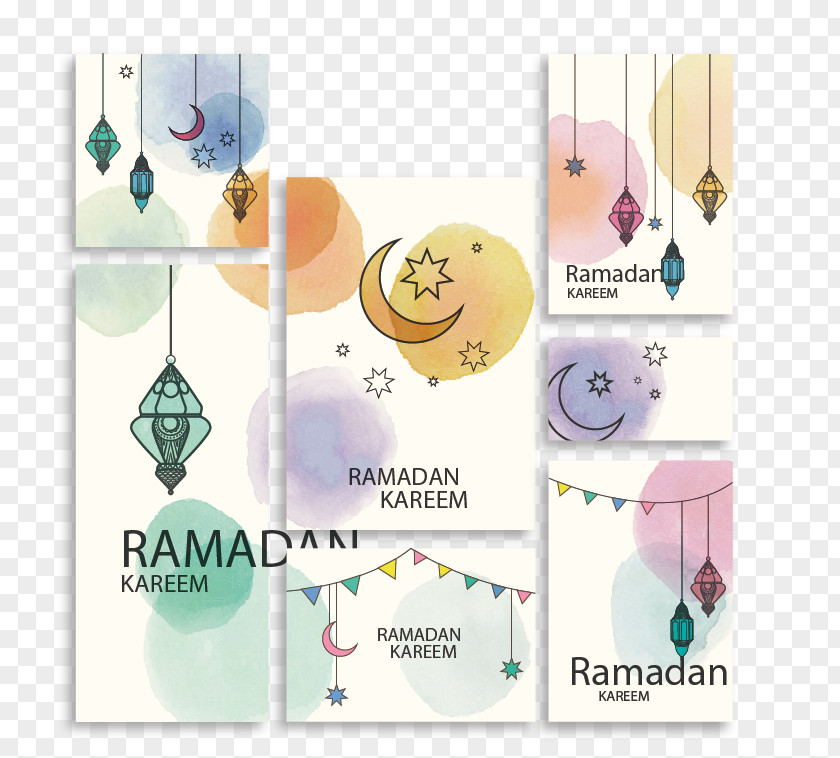 Creative Ramadan Watercolor Painting Paper PNG