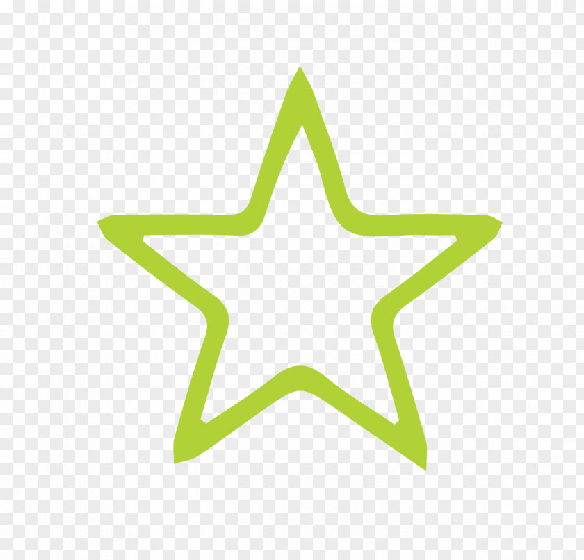 Green Fivepointed Star Cartoon PNG
