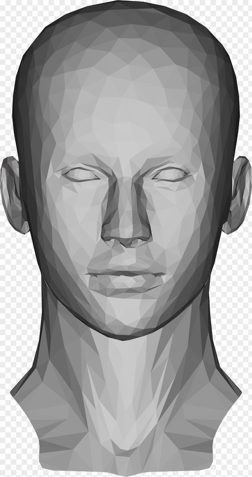 Human Head Low Poly PNG