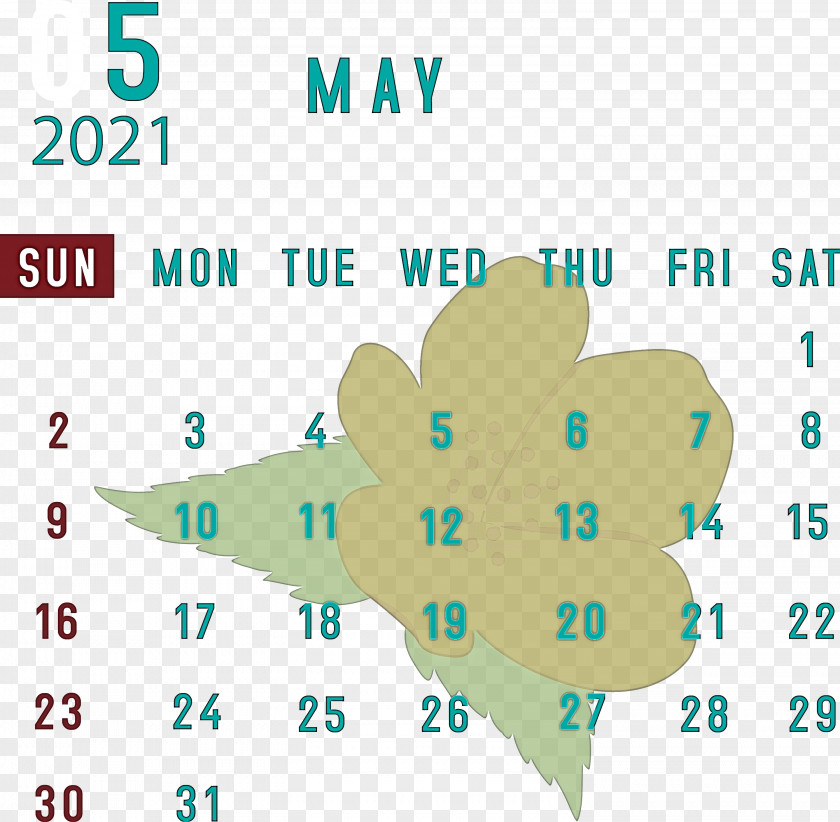 May 2021 Calendar PNG