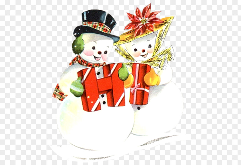 Snowman Christmas Card Clip Art PNG