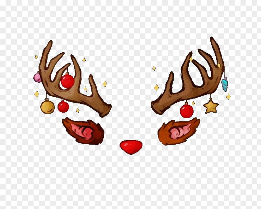 Deer Nose Watercolor Cartoon PNG