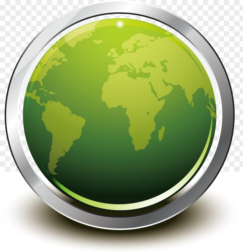 Green Earth Decoration Design PNG