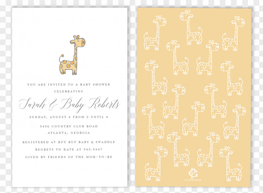 Shower Invitation Paper Wedding Calligraphy Giraffe Font PNG
