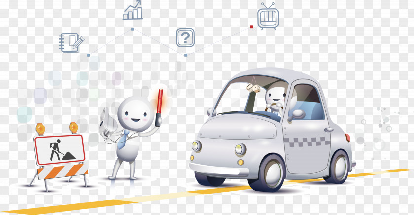 White Cartoon Car PNG