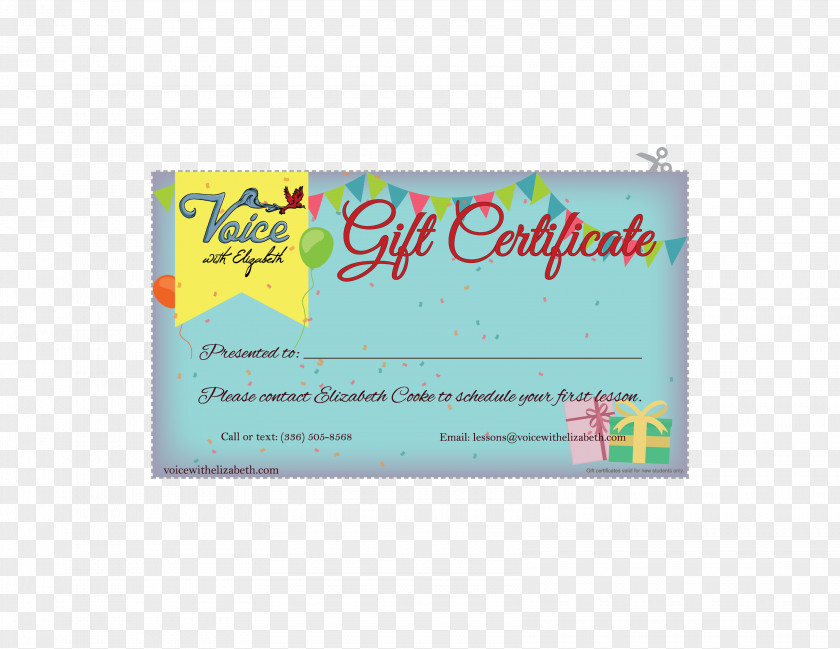 Birthday Gift Card Voucher Student Lesson PNG