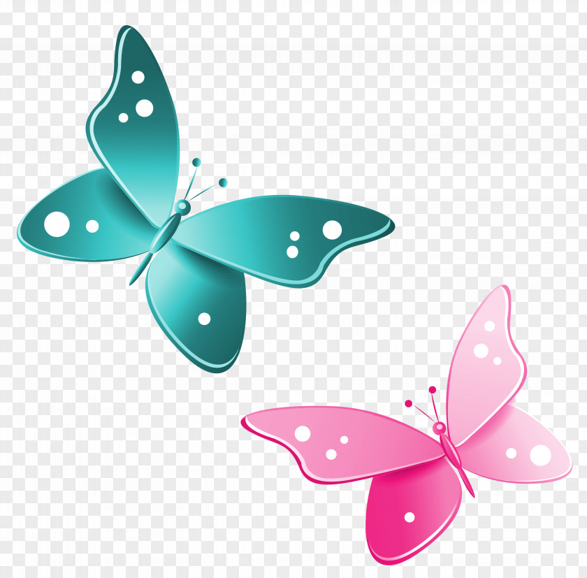 Blue And Pink Butterflies Image Butterfly Clip Art PNG