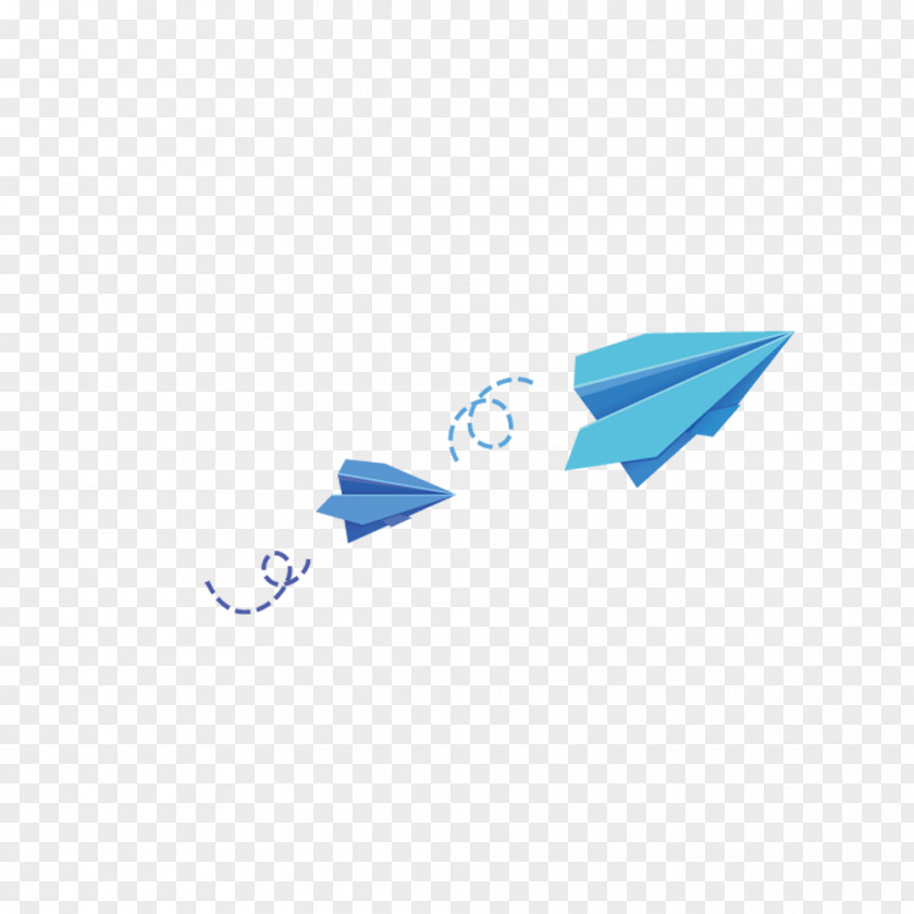 Blue Paper Airplane Plane PNG