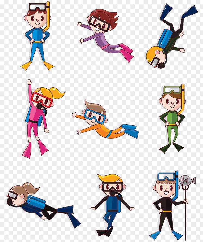 Dive Into The Water Scuba Diving Cartoon Royalty-free Clip Art PNG