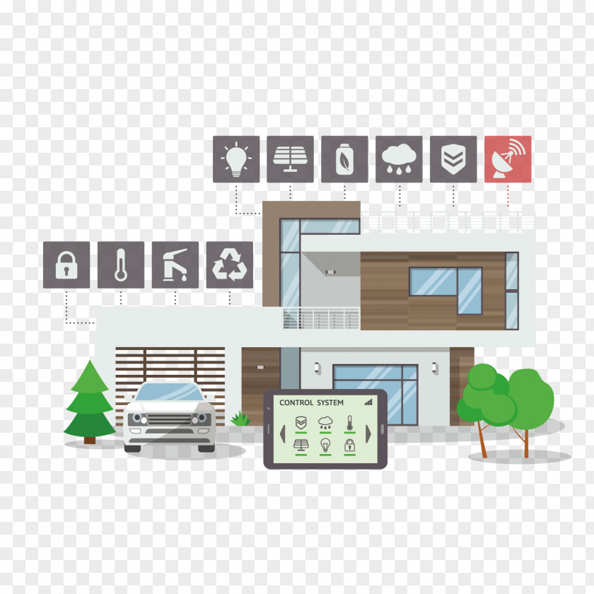 Vector Office Building Home Automation Internet Of Things Illustration PNG
