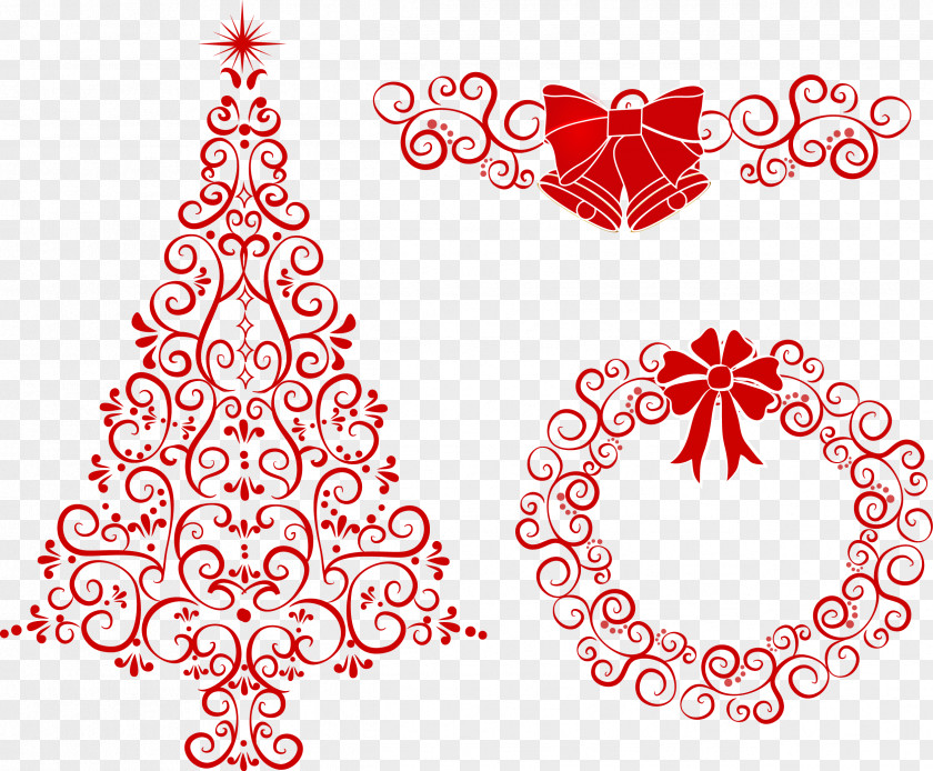 Vector Pattern Christmas Decoration Wreath PNG