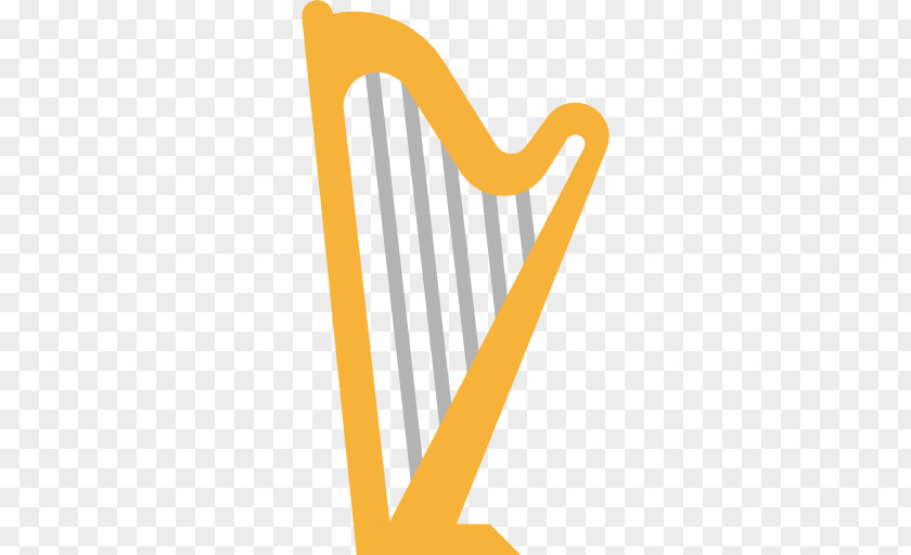 Yellow Harp Musical Instrument Icon PNG