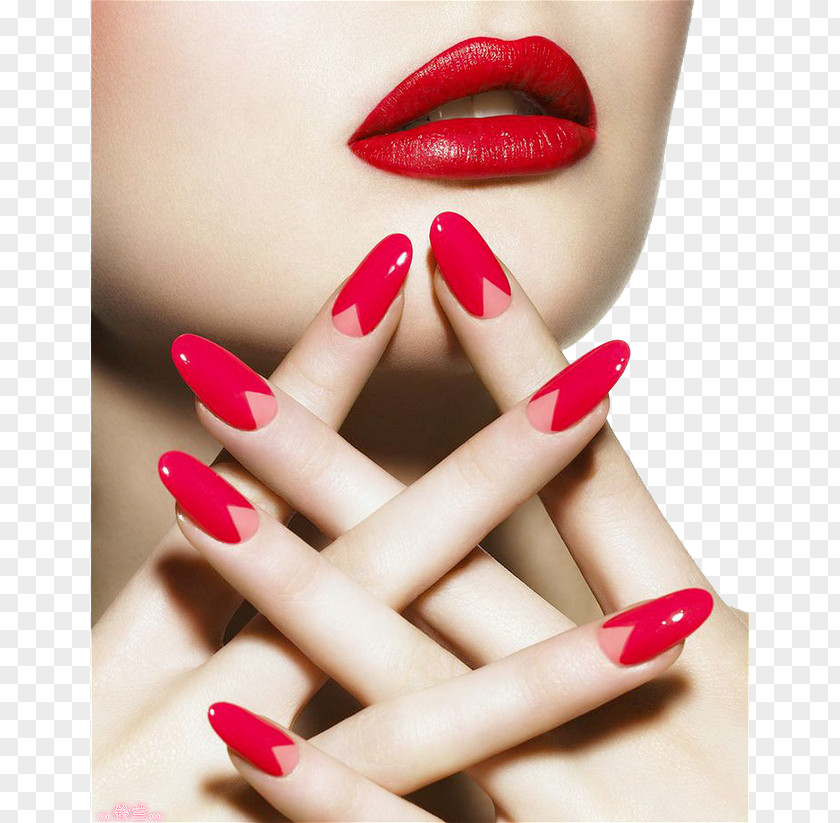 Lips Manicure Nail Polish Franske Negle Art PNG