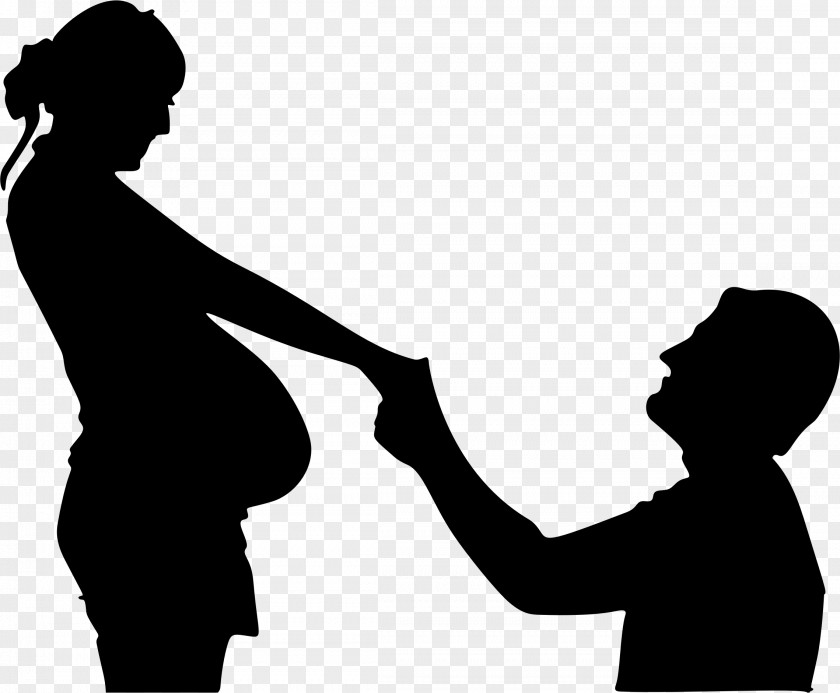 Pregnant Woman Silhouette Husband Clip Art PNG
