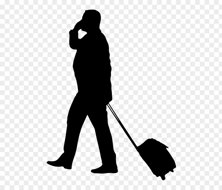 Man Pulling Suitcase Business Travel Baggage Tourism PNG