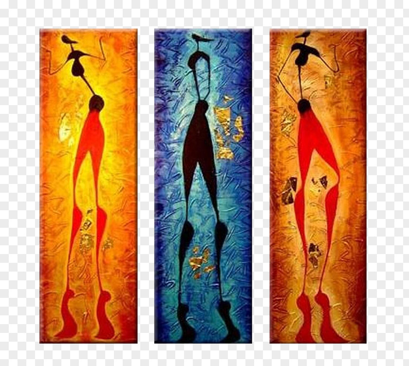 Painting Modern Art Triptych Abstract Contemporary PNG