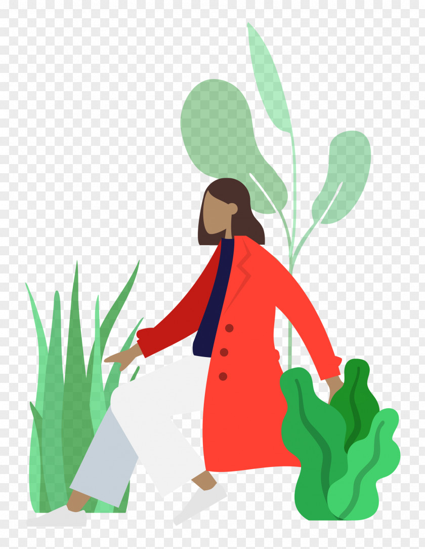 Resting Girl Plant PNG