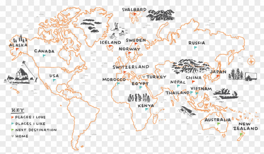 World Map Travel Organization Sasquatch Books PNG