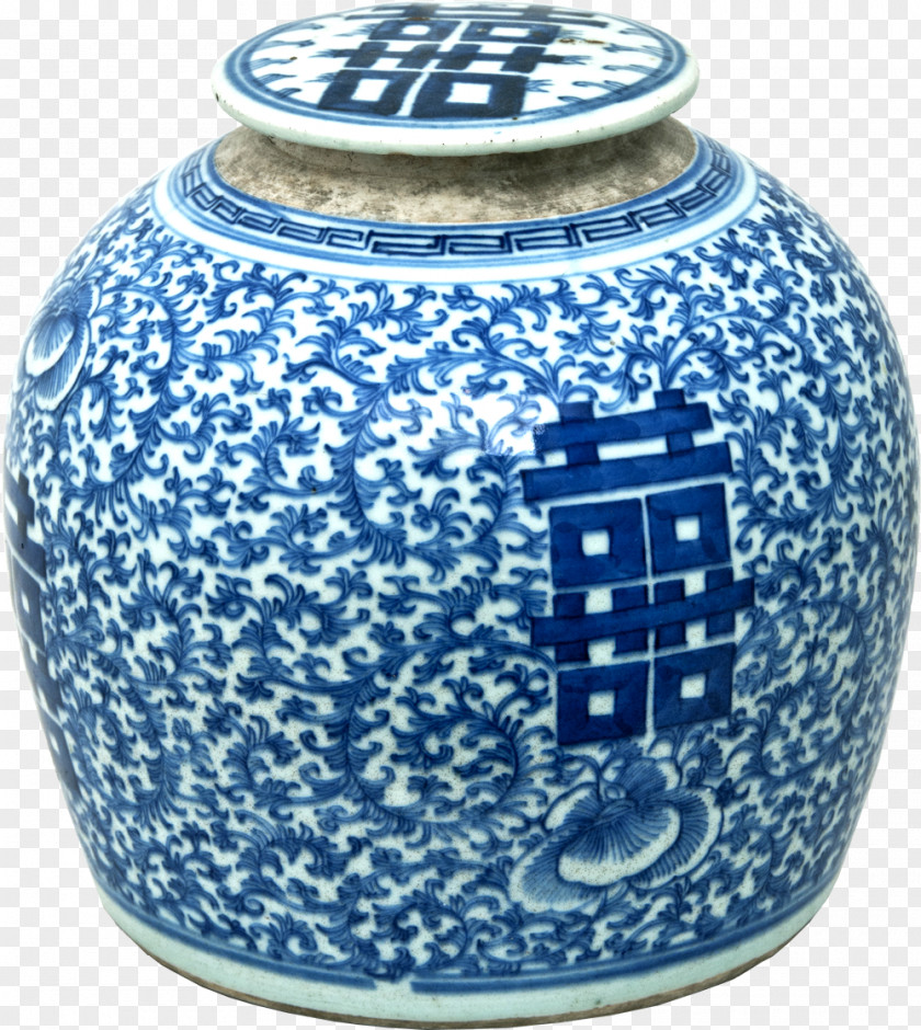 Chinese-style Blue And White Pottery Ceramic Cobalt Vase Porcelain PNG