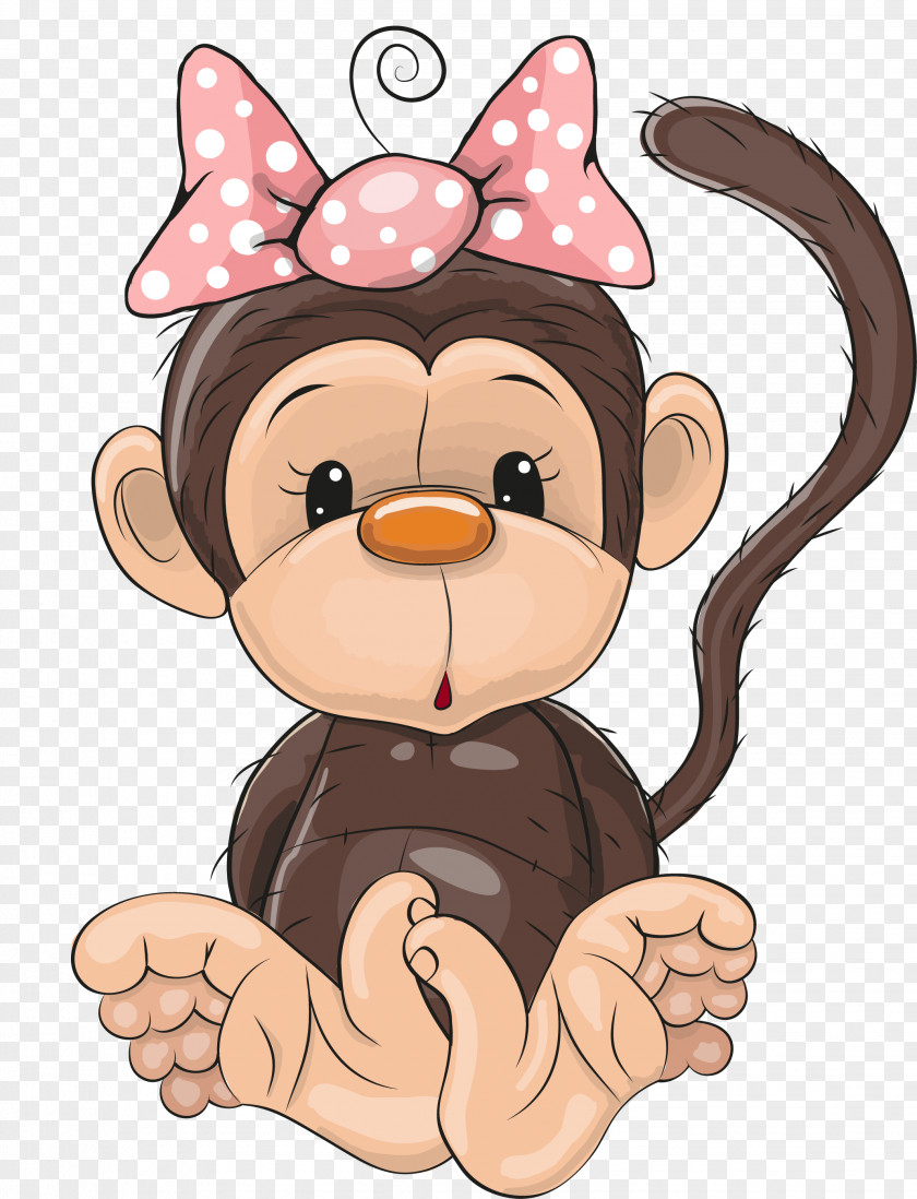 Cute Monkey Cartoon Royalty-free Illustration PNG