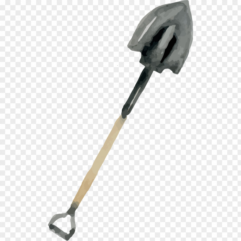 Hand Painted Watercolor Shovel Painting PNG