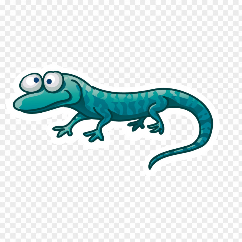 Vector Cute Lizard Chameleons Cartoon PNG