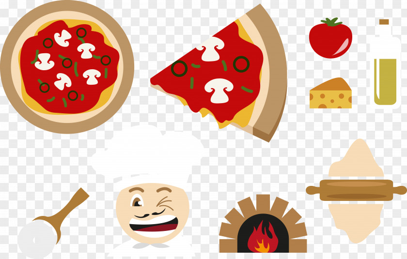 Vector Pizza Making Italian Cuisine Chef Cooking PNG