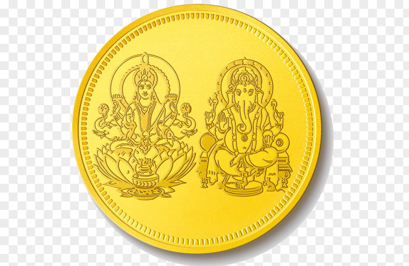 Lakshmi Gold Coin Pic PNG
