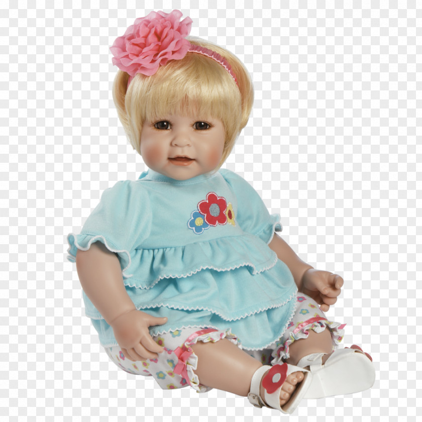 Baby Toys Doll Blond Brown Hair Toy PNG